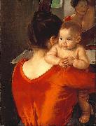 Mary Cassatt Woman in a Red Bodice and Her Child oil painting reproduction